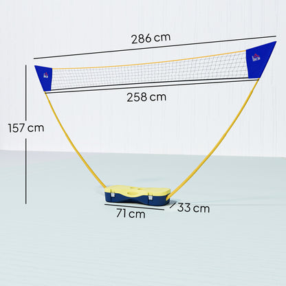 2.8m Portable Folding Badminton Net Set With 4 Badminton Rackets And 2 Nylon Shuttlecocks, For Adults Kids Indoor Outdoor Exercise Training
