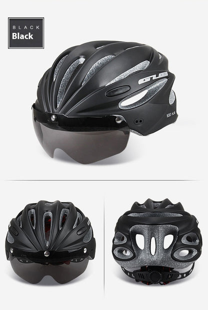 Mountain Bike Integrated Riding Cap Magnetic Goggles Helmet